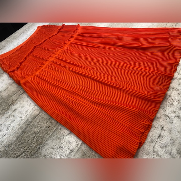 NWOT💝Tory Burch Stella Midi Skirt in Spicy Orange - Picture 7 of 12